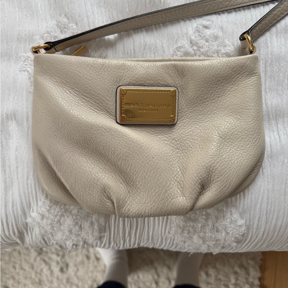 Marc Jacobs Cream Crossbody Bag with Gold Hardware